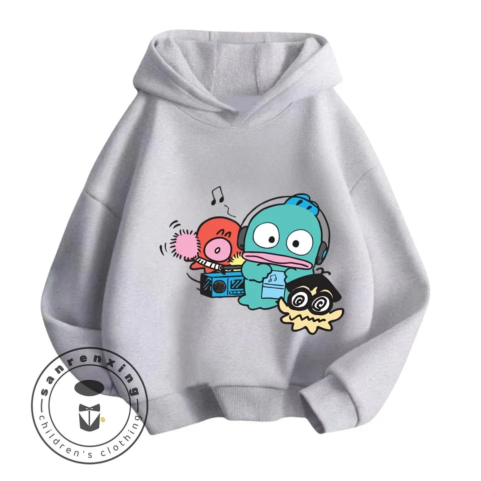 2024 Cartoon HANGYODON Kids' Cute Comfy Kawaii Hoodies with Anime Characters for Spring Fall Cheap Easy to Clean New Hoodie