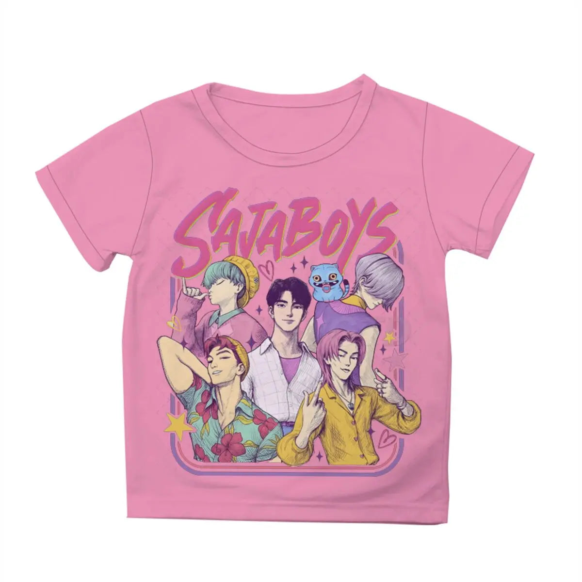 Cute Cartoon Graphic T-shirts Boys Girls Short Sleeve T-shirt Tops Anime Kpop T Shirt Gifts Children's Clothing