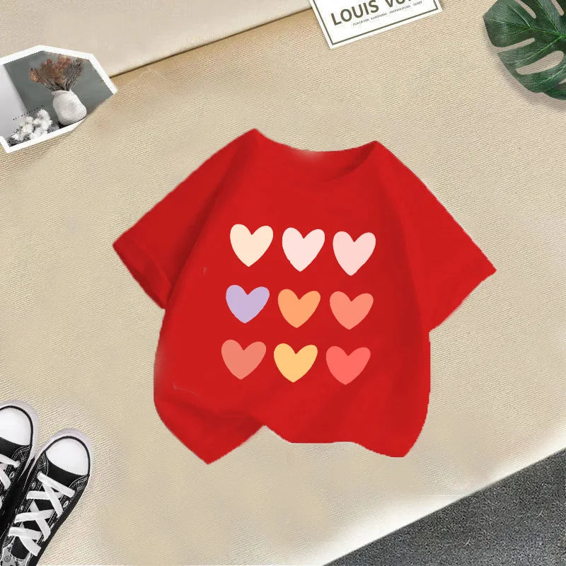 Children's T-shirt Boys and Girls Casual Fashion Short-sleeved Baby Half-sleeved Round Neck Top Base Shirt Kids Clothes