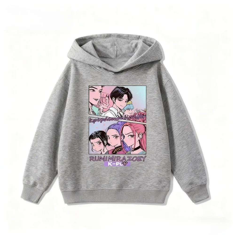Trending Kpop Demon Hunter Children's Sweatshirt Boys and Girls Clothing Autumn and Winter Warm Children's Hoodie