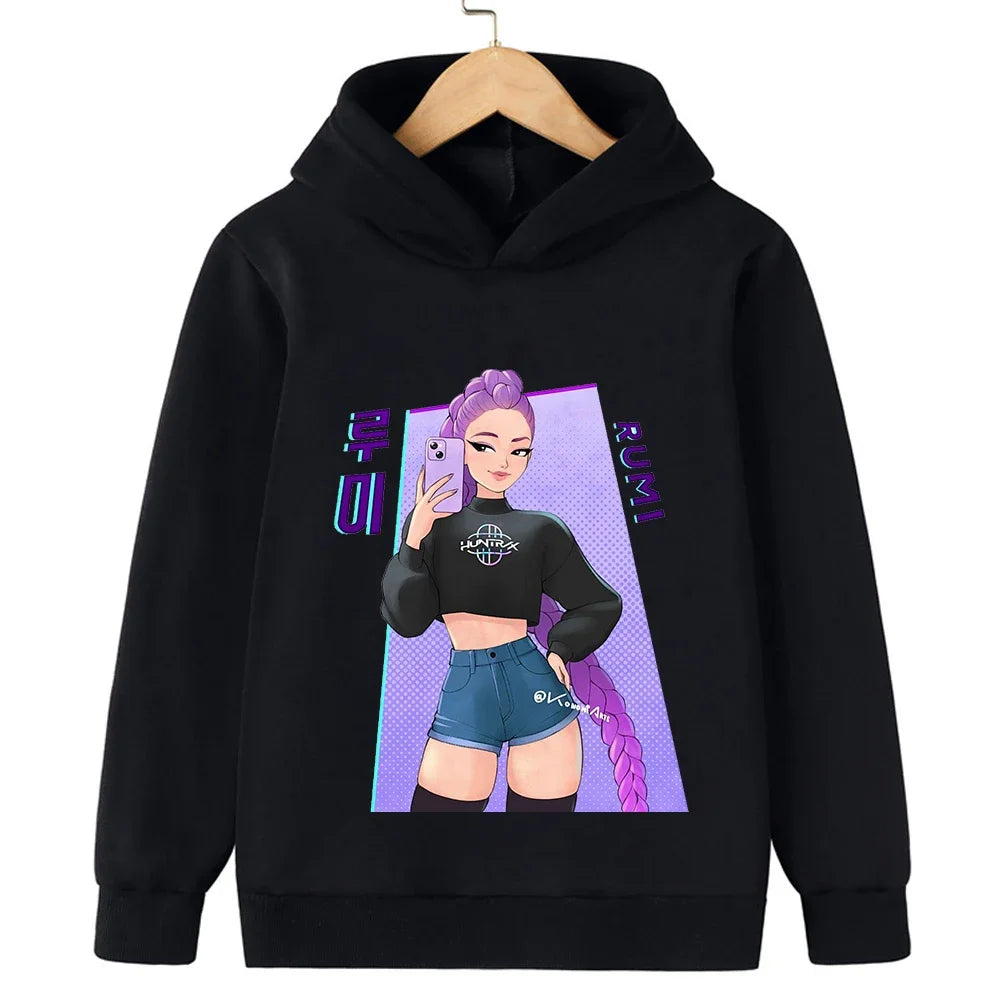 KPop Demon Hunter Cartoon Print Kids Hoodie