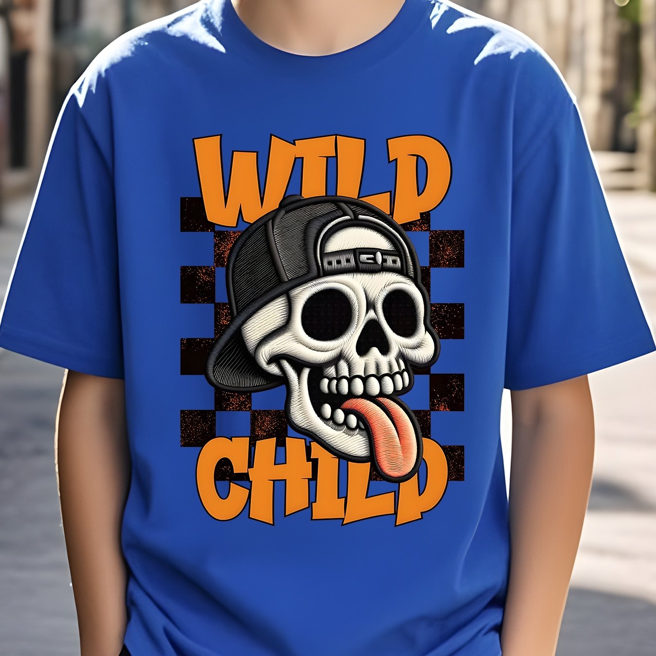 Boys' Skull Graphic T-Shirt - Breathable Moisture-Wicking Soft Polyester, Lightweight Round Neck Short Sleeve Tee for Summer Play, Outdoor Sports & Casual Wear - Machine Washable Regular Fit for Youngsters to Teens, Halloween