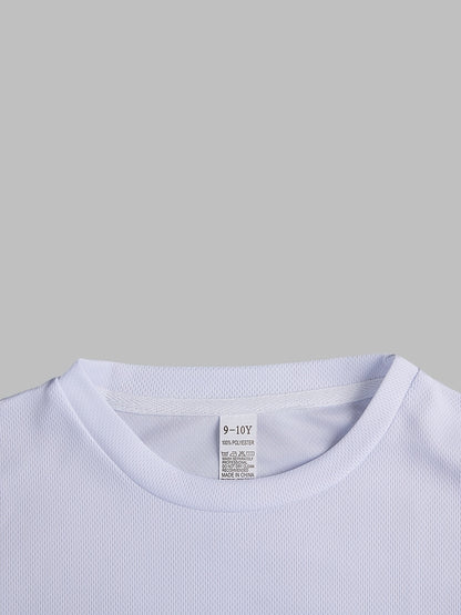 ' White 67 Number Print T-Shirt - Short Sleeve Round Neck Casual Summer Top with Black '67' Chest Number, Machine Washable Shirt, & Casual Attire - Age 4-12 Years (Regular Fit)