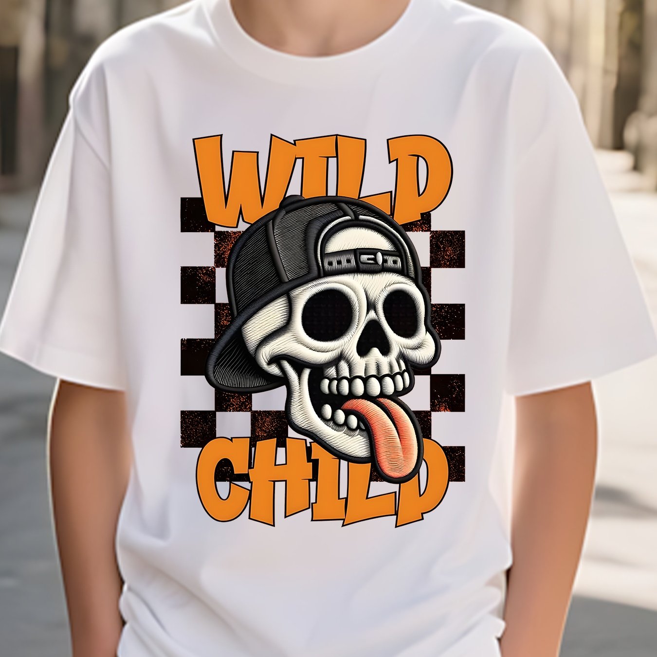 Boys' Skull Graphic T-Shirt - Breathable Moisture-Wicking Soft Polyester, Lightweight Round Neck Short Sleeve Tee for Summer Play, Outdoor Sports & Casual Wear - Machine Washable Regular Fit for Youngsters to Teens, Halloween