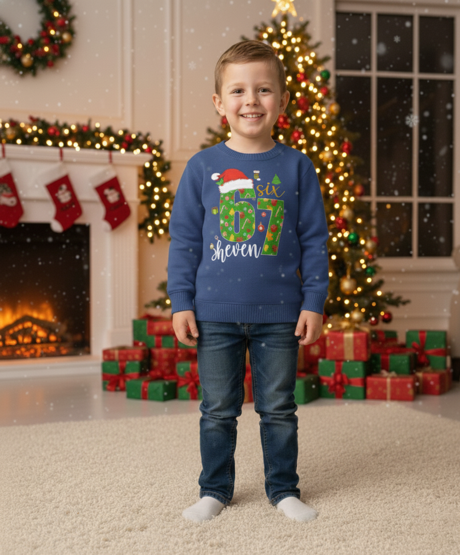 67 Christmas Jumper - Six Seven Christmas Sweater - 6 7 Trending Kids and Adult Sizes