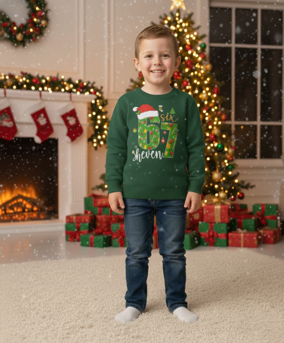 67 Christmas Jumper - Six Seven Christmas Sweater - 6 7 Trending Kids and Adult Sizes