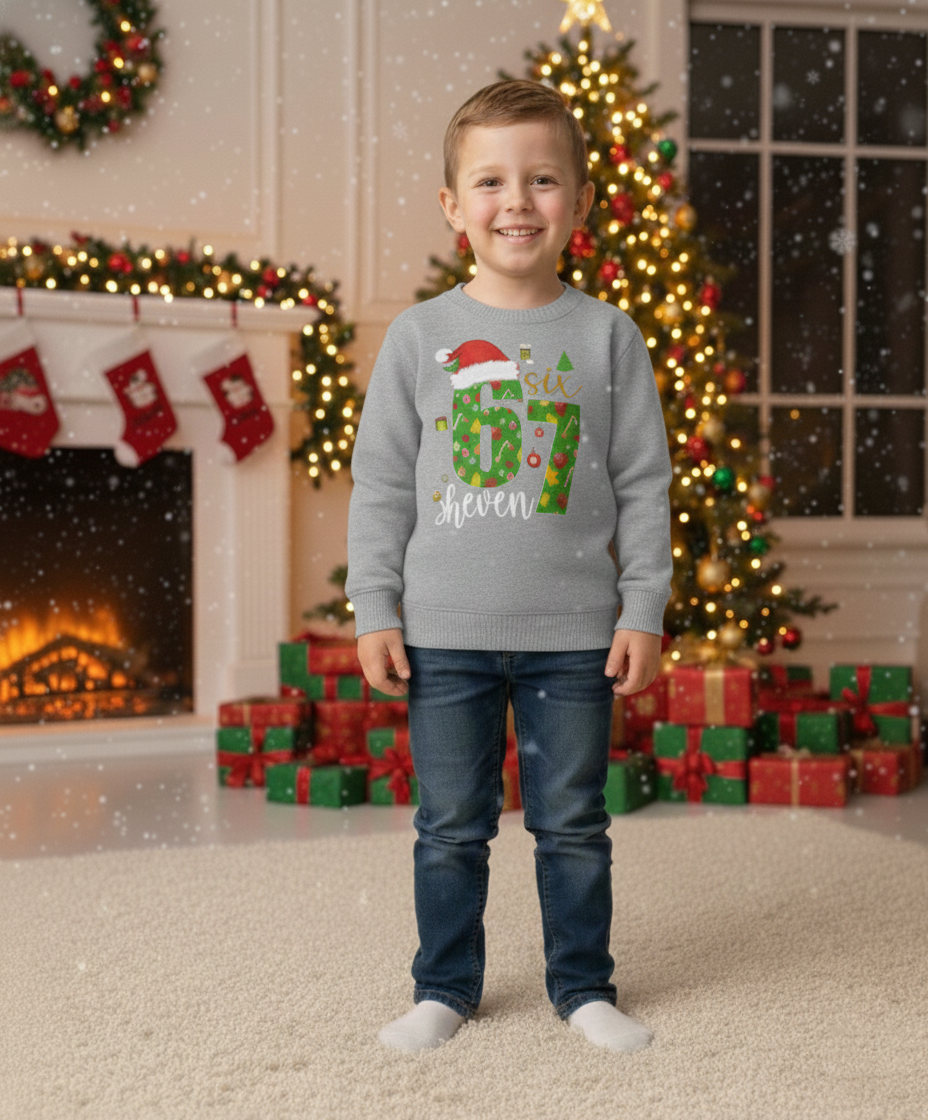 67 Christmas Jumper - Six Seven Christmas Sweater - 6 7 Trending Kids and Adult Sizes