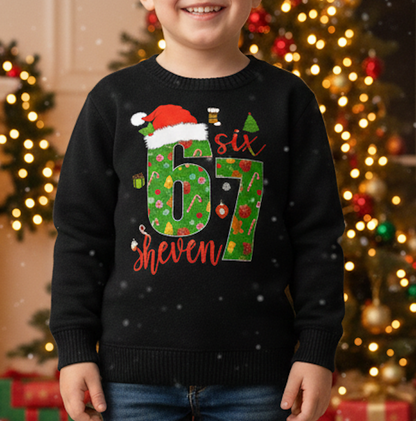 67 Christmas Jumper - Six Seven Christmas Sweater - 6 7 Trending Kids and Adult Sizes