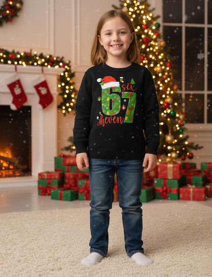 67 Christmas Jumper - Six Seven Christmas Sweater - 6 7 Trending Kids and Adult Sizes
