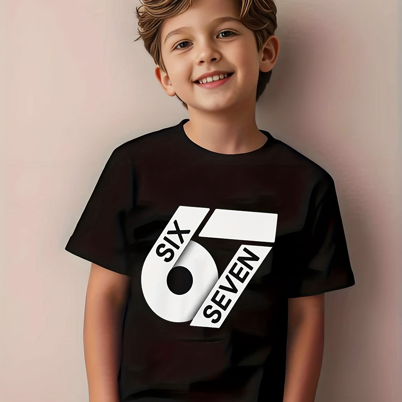 ' White 67 Number Print T-Shirt - Short Sleeve Round Neck Casual Summer Top with Black '67' Chest Number, Machine Washable Shirt, & Casual Attire - Age 4-12 Years (Regular Fit)