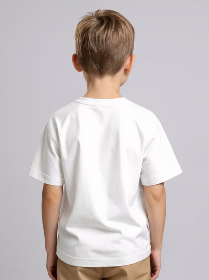 ' White 67 Number Print T-Shirt - Short Sleeve Round Neck Casual Summer Top with Black '67' Chest Number, Machine Washable Shirt, & Casual Attire - Age 4-12 Years (Regular Fit)