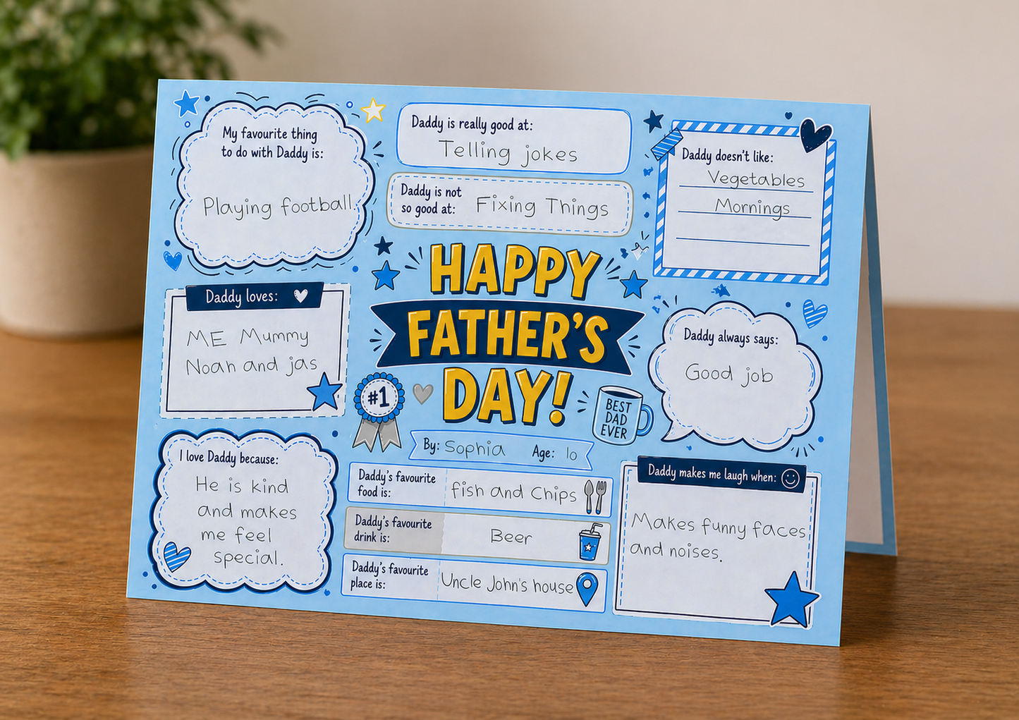 Personalised Father's Day Card - All About Daddy - Fun Fathers Day Gift