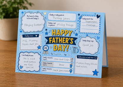 Personalised Father's Day Card - All About Daddy - Fun Fathers Day Gift