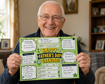 Personalised Father's Day Card - All About Daddy - Fun Fathers Day Gift