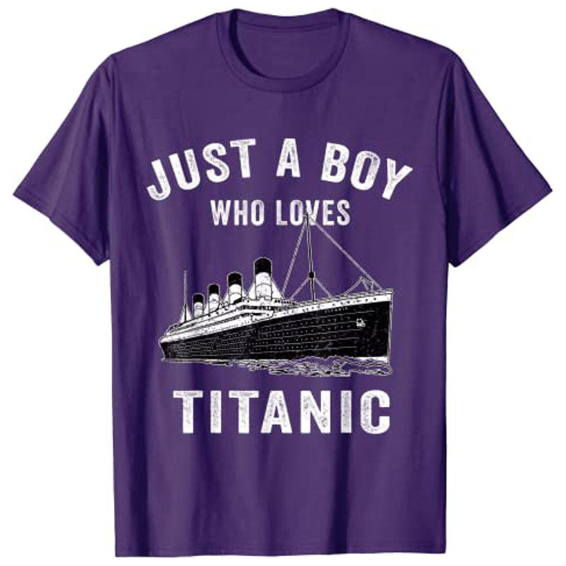 Just A Boy Who Loves Titanic Kids T-Shirt