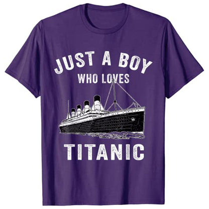 Just A Boy Who Loves Titanic Kids T-Shirt