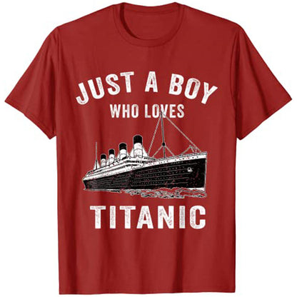 Just A Boy Who Loves Titanic Kids T-Shirt