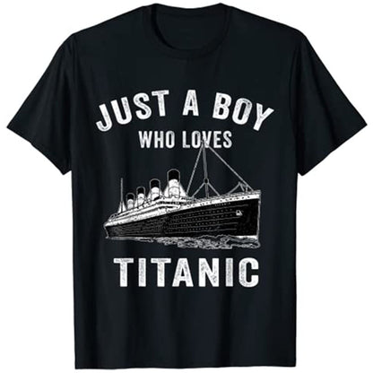 Just A Boy Who Loves Titanic Kids T-Shirt