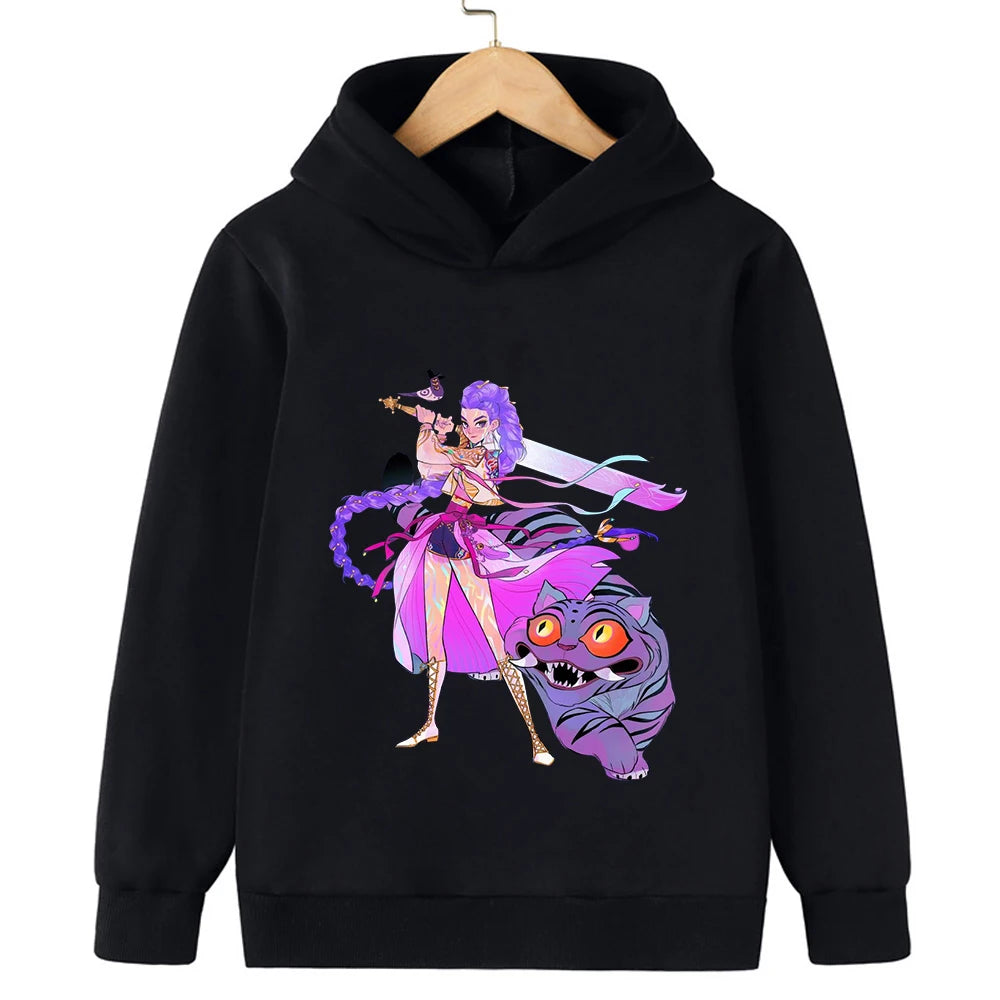 Children's  sweatshirt Korean Wave Demon Hunter Print Fashion Casual 2025 Movie Round Neck  Girl Casual Clothing