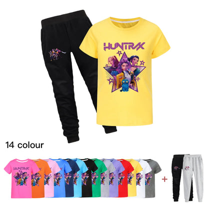 Children T-shirt for Boys Girls Fashion Anime Movie Tees Kids KPop Demon Hunters Huntrix Funny Short Sleeve T Shirt Gifts