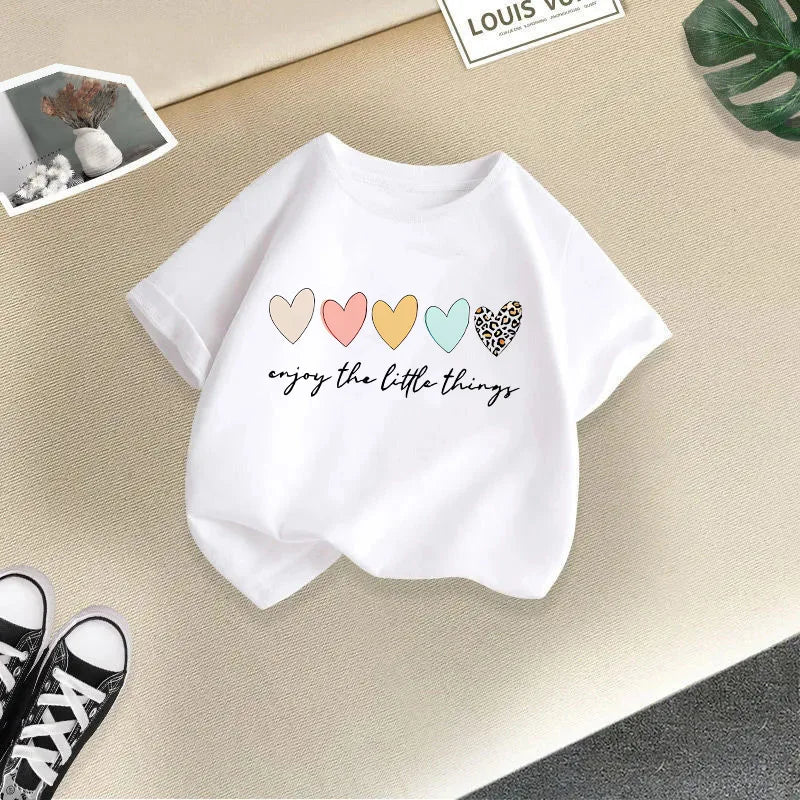 Children's T-shirt Boys and Girls Casual Fashion Short-sleeved Baby Half-sleeved Round Neck Top Base Shirt Kids Clothes