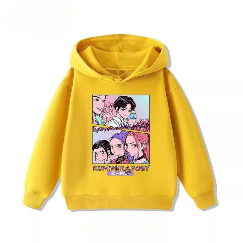Trending Kpop Demon Hunter Children's Sweatshirt Boys and Girls Clothing Autumn and Winter Warm Children's Hoodie