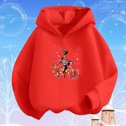 Kids Cartoon Hoodies Beauty Flower Unicorn Hoodey Sweatshirt Girls Fashion Harajuku Thin Basic Coat