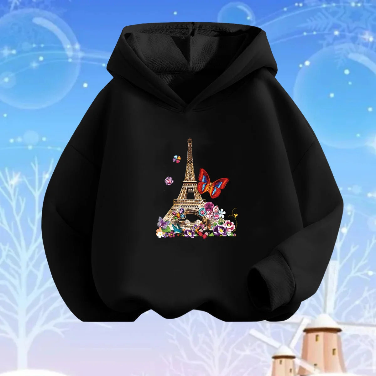 Kids Cartoon Hoodies Beauty Flower Unicorn Hoodey Sweatshirt Girls Fashion Harajuku Thin Basic Coat