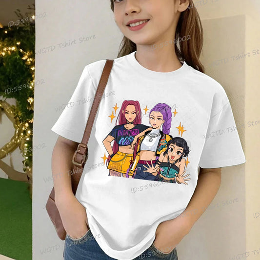 Kids T-shirt Hot Movie Print Print Fashion Casual Tops 2025 Movie Crew Neck Cartoon Girls Boys Tee Casual Baby Girl Clothes