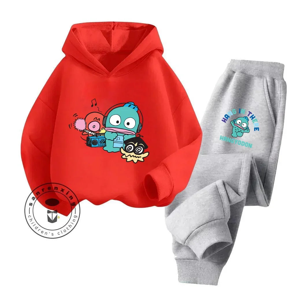 2024 Cartoon HANGYODON Kids' Cute Comfy Kawaii Hoodies with Anime Characters for Spring Fall Cheap Easy to Clean New Hoodie