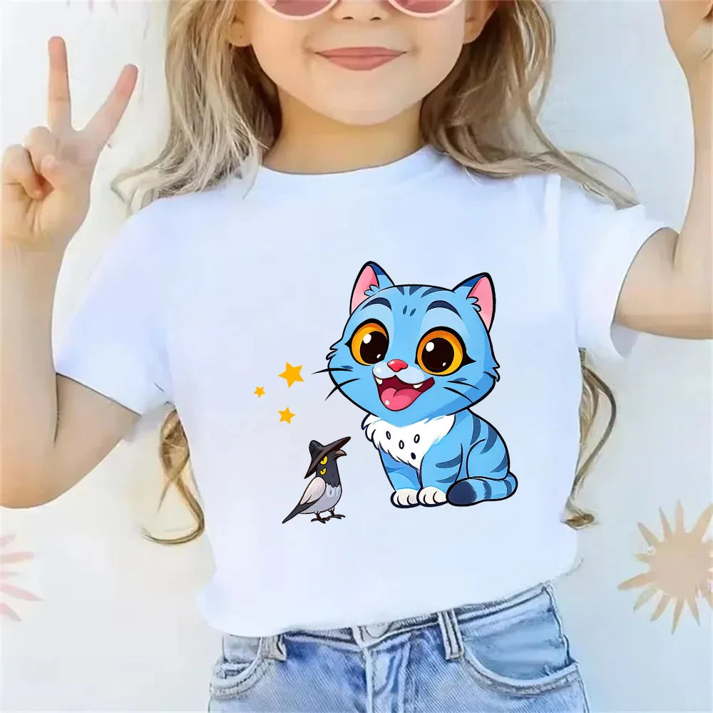 2025 new children's cotton Korean Wave demon hunter printed fashion casual round-neck top movie cartoon girl boy T-shirt