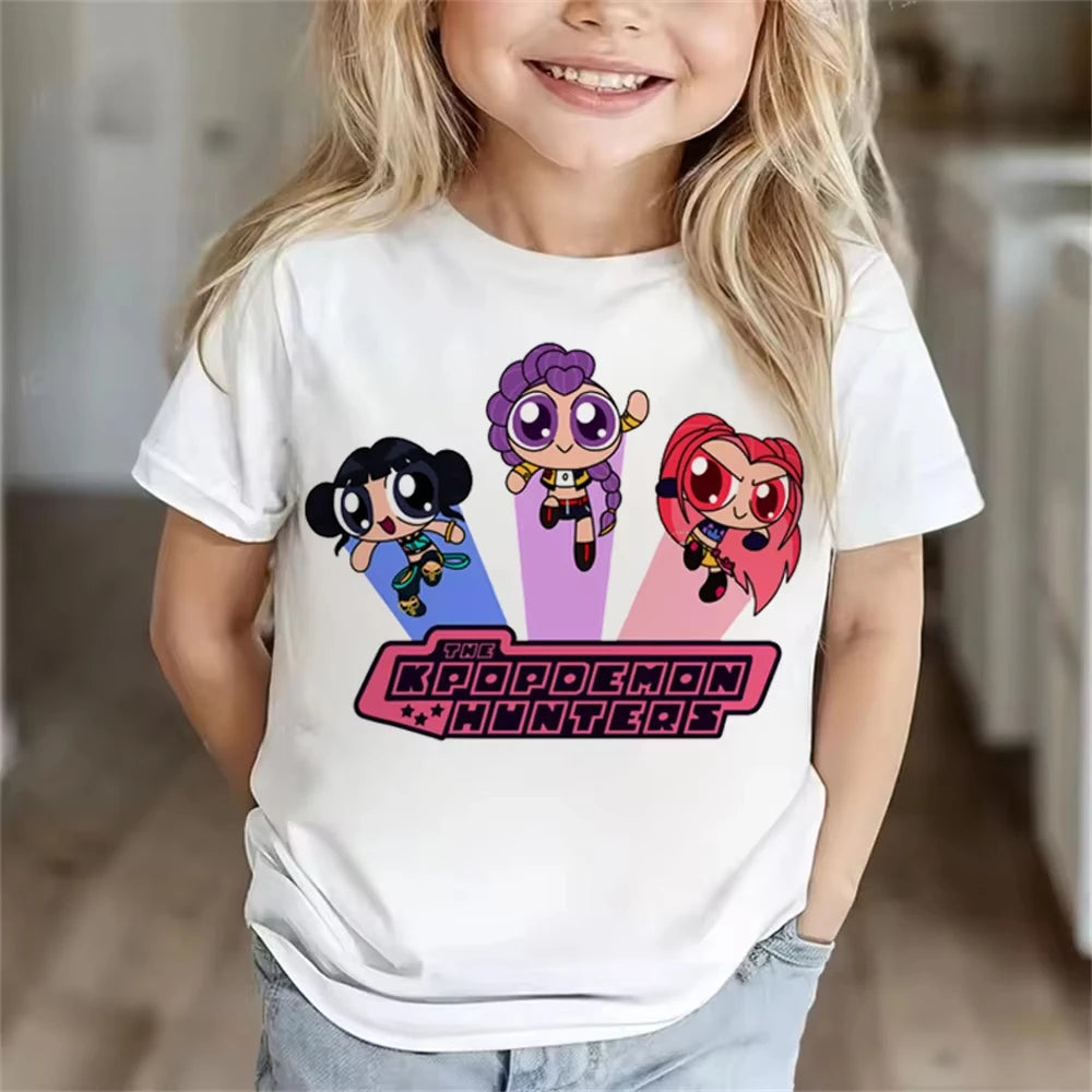 Children Clothes Girl Boy KPop Demon Hunters Soft Summer Tops 2025 Hot Movie Print Men Women T Shirts Print Kids T-shirt