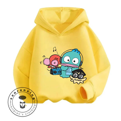 2024 Cartoon HANGYODON Kids' Cute Comfy Kawaii Hoodies with Anime Characters for Spring Fall Cheap Easy to Clean New Hoodie