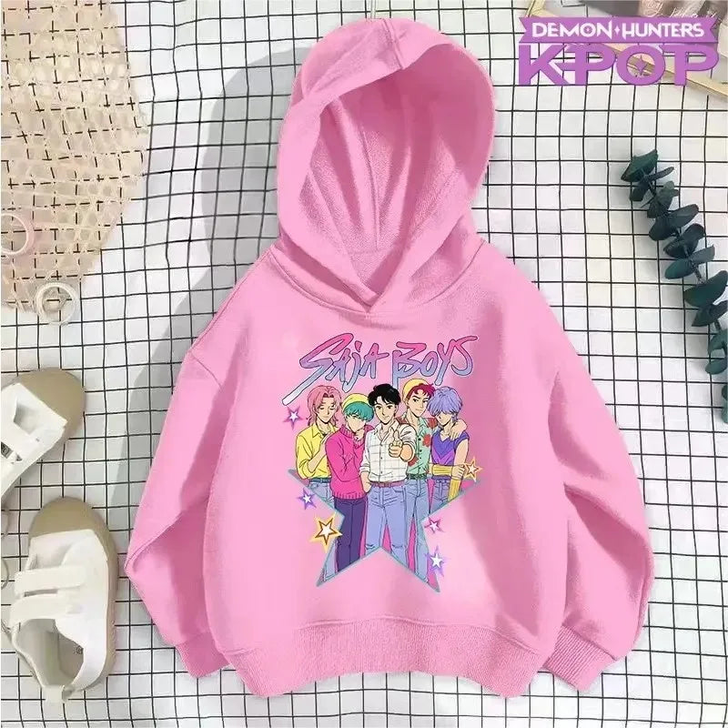 Autumn Winter KPop Demon Hunters Toddler Girl Boy Clothes Movie Graphic Children Hooded Sweatshirts Casual Fashion Kids Hoodies