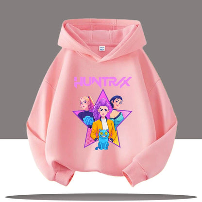 K-pop Demon Hunters Hoodies Boys Girls Long Sleeve Outerwear Saja Boys Print Hooded Coat for Children Fashion Pullover Kids Tops
