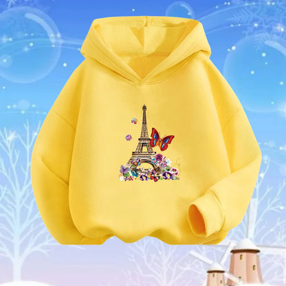 Kids Cartoon Hoodies Beauty Flower Unicorn Hoodey Sweatshirt Girls Fashion Harajuku Thin Basic Coat