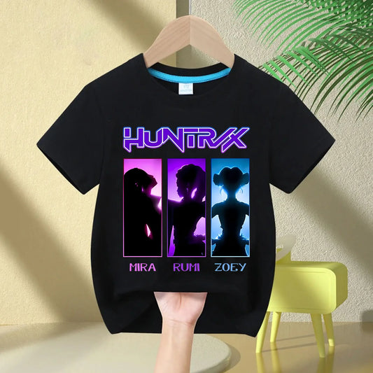 Children's Cotton T-shirt KPop Demon Hunter Printed Fashion Casual Top 2025  Round Neck Cartoon GirlT-shirt Casual Girl Clothing