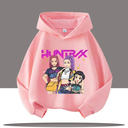 K-pop Demon Hunters Hoodies Boys Girls Long Sleeve Outerwear Saja Boys Print Hooded Coat for Children Fashion Pullover Kids Tops