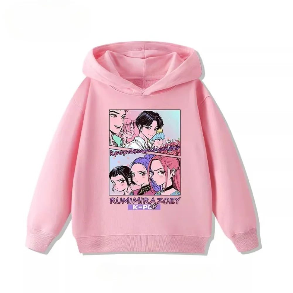 Trending Kpop Demon Hunter Children's Sweatshirt Boys and Girls Clothing Autumn and Winter Warm Children's Hoodie