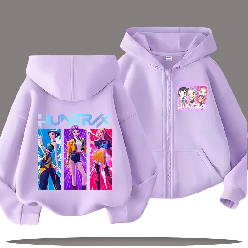 Childrens Zip Up Sweatshirt Kpop Demon Hunters