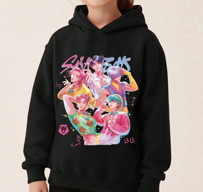K-pop Demon Hunters Hoodies Boys Girls Long Sleeve Outerwear Saja Boys Print Hooded Coat for Children Fashion Pullover Kids Tops