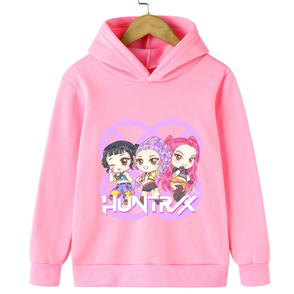 Children's  sweatshirt Korean Wave Demon Hunter Print Fashion Casual 2025 Movie Round Neck  Girl Casual Clothing