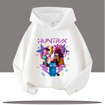 K-pop Demon Hunters Hoodies Boys Girls Long Sleeve Outerwear Saja Boys Print Hooded Coat for Children Fashion Pullover Kids Tops