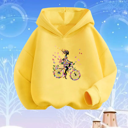 Kids Cartoon Hoodies Beauty Flower Unicorn Hoodey Sweatshirt Girls Fashion Harajuku Thin Basic Coat