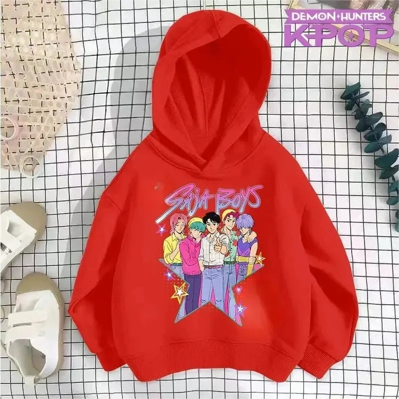 Autumn Winter KPop Demon Hunters Toddler Girl Boy Clothes Movie Graphic Children Hooded Sweatshirts Casual Fashion Kids Hoodies