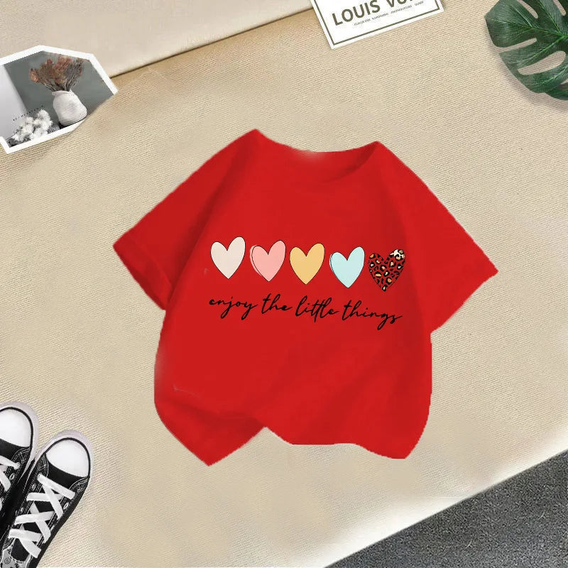 Children's T-shirt Boys and Girls Casual Fashion Short-sleeved Baby Half-sleeved Round Neck Top Base Shirt Kids Clothes