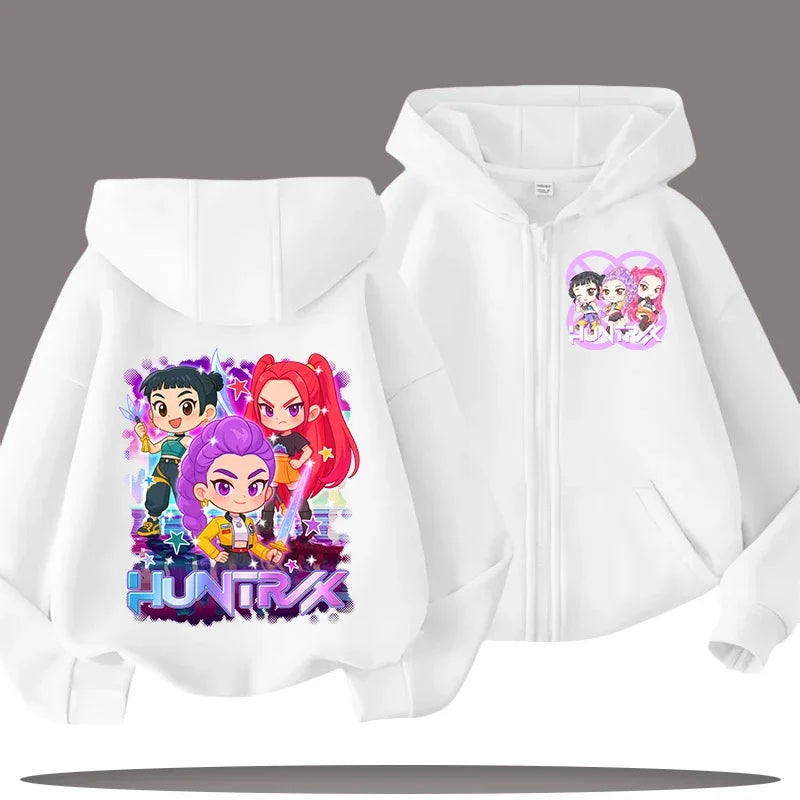 Kids Zip Up Hoodie Kpop Demon Hunters