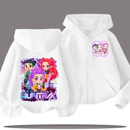Kids Zip Up Hoodie Kpop Demon Hunters