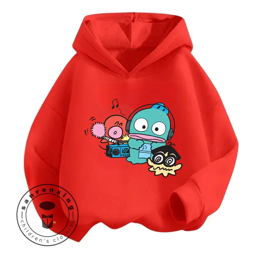 2024 Cartoon HANGYODON Kids' Cute Comfy Kawaii Hoodies with Anime Characters for Spring Fall Cheap Easy to Clean New Hoodie