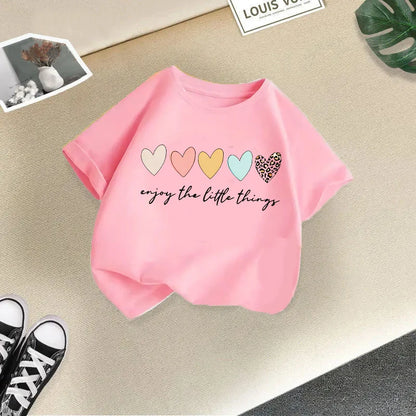 Children's T-shirt Boys and Girls Casual Fashion Short-sleeved Baby Half-sleeved Round Neck Top Base Shirt Kids Clothes